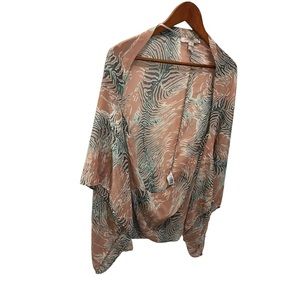 LOVE 21 SOFT MULTICOLORED SHEER OVERSIZED DRAPE TOP BOHO BEACH SIZE SM/MEDIUM